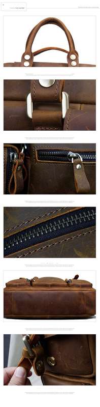Large brown Leather bag for men messenger bag shoulder bag mens Laptop Bag