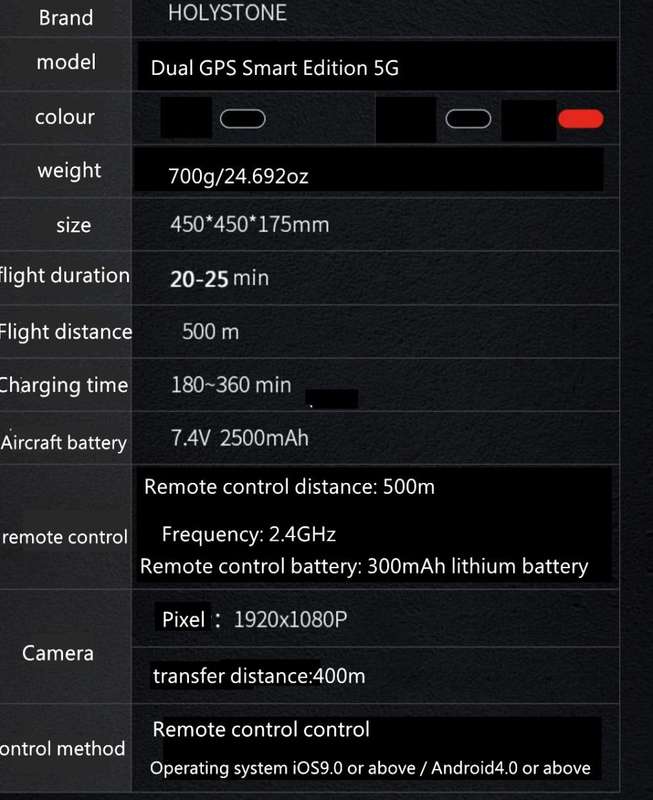 Holy Stone GPS Aerial professional drone HS100 Anti-fall HD suspension 720P Endurance 30-50 min