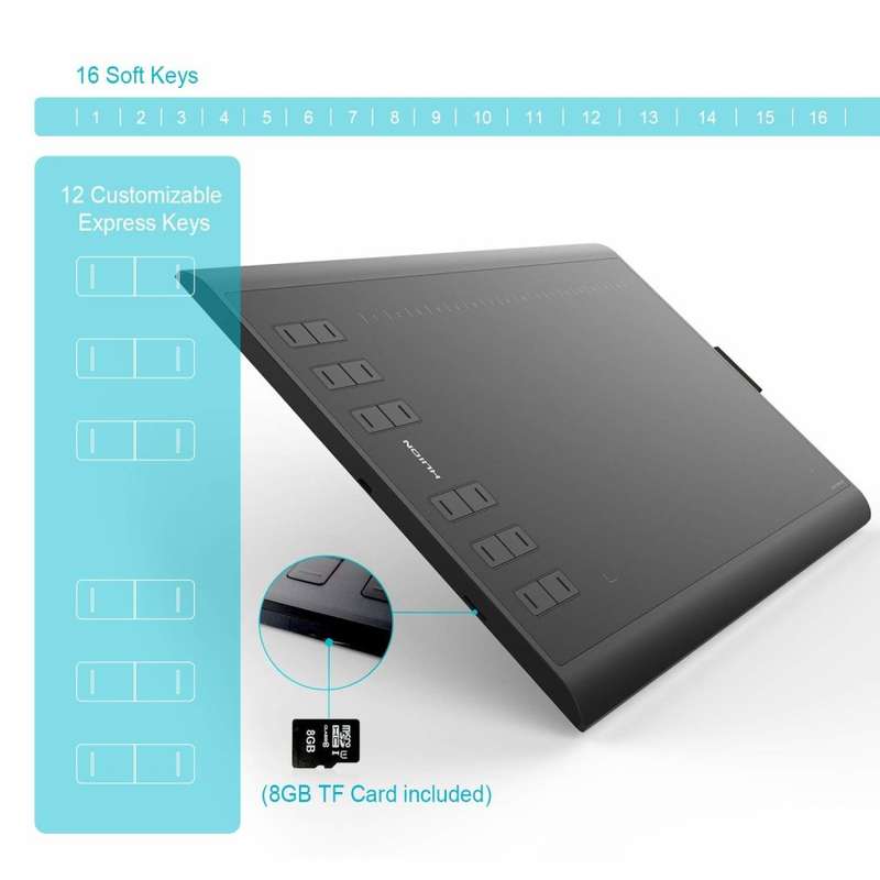 Huion New 1060 Plus Graphic Drawing Tablet 10 x 6.25'' Digital Drawing Tablet with 8192 Pen Press...
