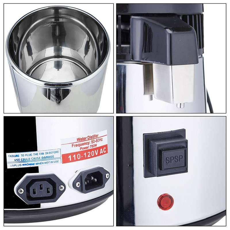 Pure Water Purifier Distiller Filter Purification Distillation with Glass Co
