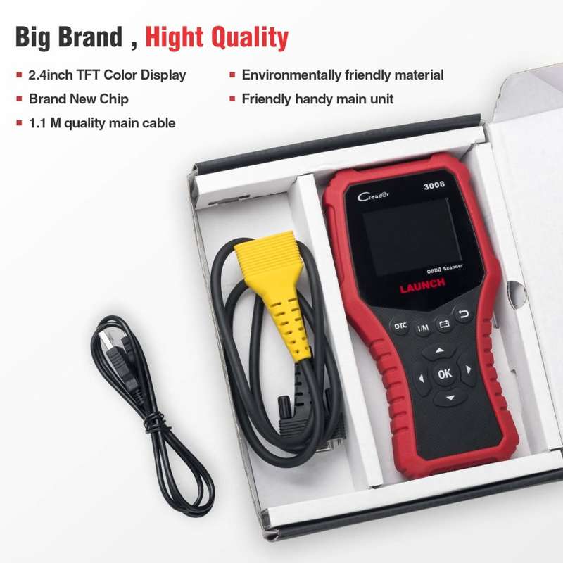 LAUNCH Creader 3008 OBD2 Scanner Automotive Car Diagnostic Tool Support Full OBD2 Function with Batt