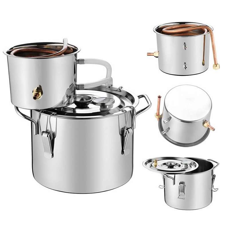2 Gal/ 8 Liter Moonshine Still Alcohol Wine Distiller Spirits Wine Making Equipment Home Brewing, S