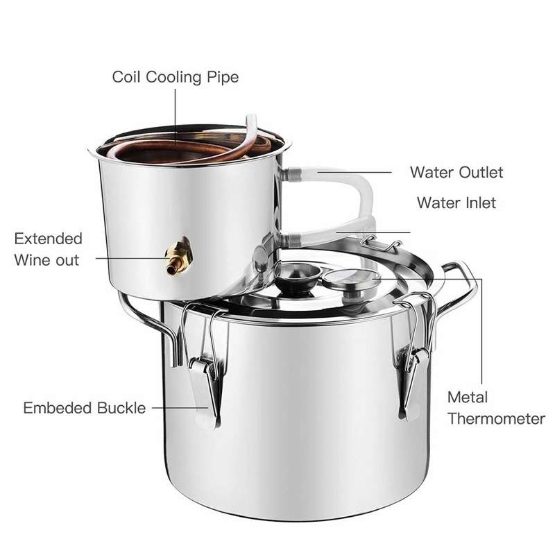 2 Gal/ 8 Liter Moonshine Still Alcohol Wine Distiller Spirits Wine Making Equipment Home Brewing, S