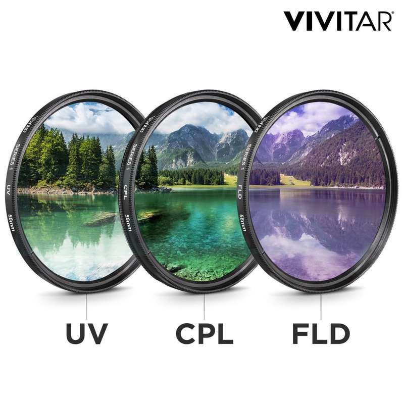 58MM Complete Lens Filter Accessory Kit (UV, CPL, FLD, ND2, ND4, ND8 and Macro Lens Set) for Canon E