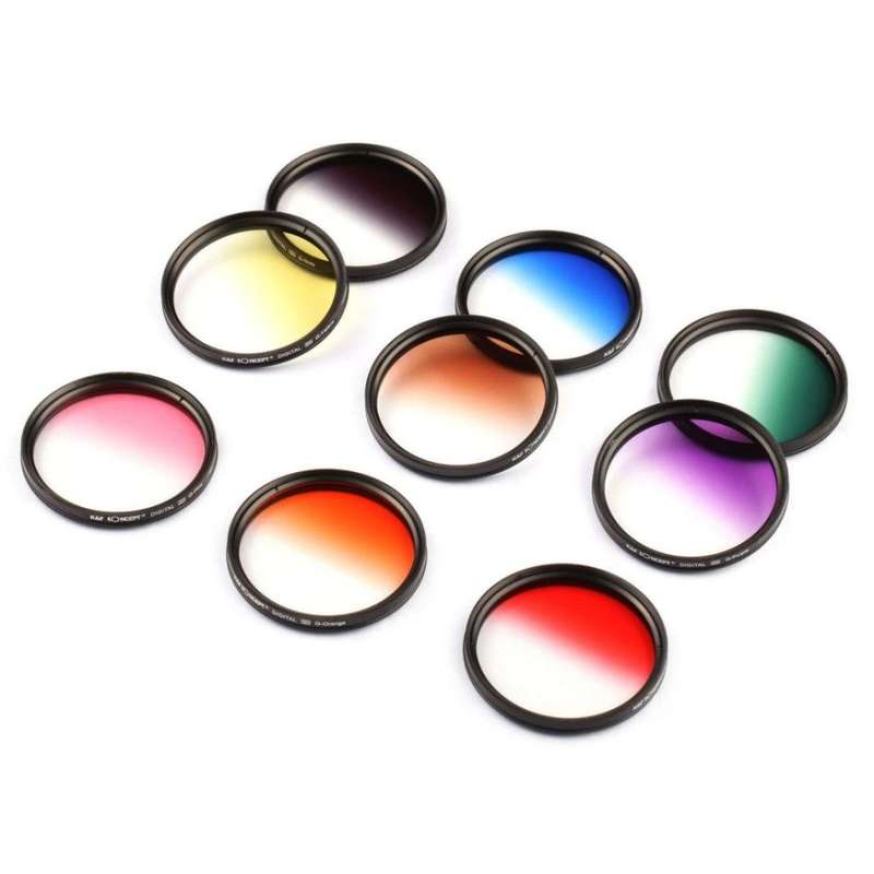 58mm Lens Filter kit, K&F Concept 58mm 18pcs Round Filter Set 9pcs Full Color Filter Kit +9pcs Slim