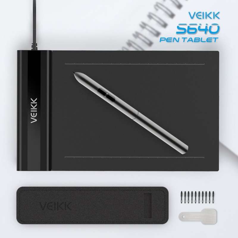 VEIKK S640 6x4 Digital Drawing Pen Tablet with Battery-free Pen (8192 Levels Pressure)