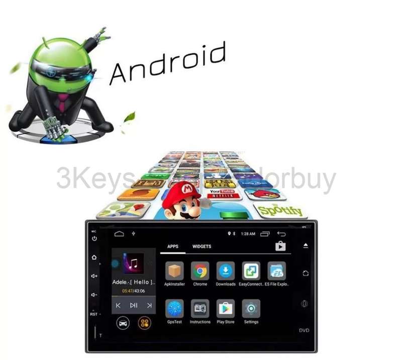 Android Car Radio Stereo 7 Inch Capacitive Touch Screen High Definition 1024x600 GPS Navigation Blue