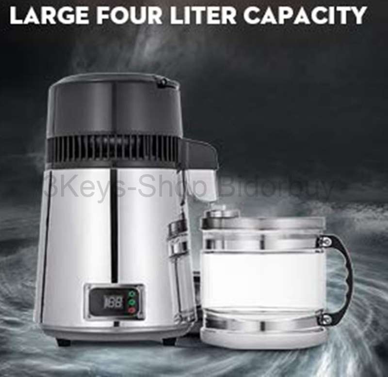 Pure Water Distiller 4L Countertop Water Distiller 750W Stainless Steel Water Distillation Purifier