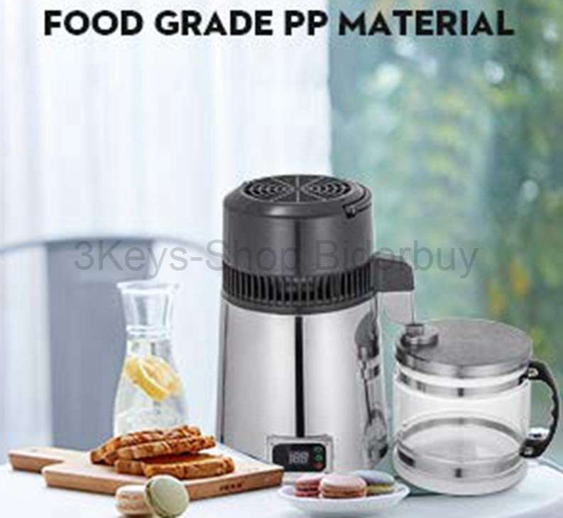 Pure Water Distiller 4L Countertop Water Distiller 750W Stainless Steel Water Distillation Purifier