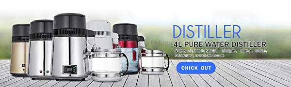 Pure Water Distiller 4L Countertop Water Distiller 750W Stainless Steel Water Distillation Purifier