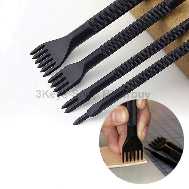 Leather Carft Tools Kit 18pcs Stitching Carving Working Sewing Saddle Groover Leather Craft DIY Tool