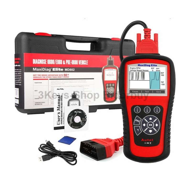 Autel Scanner MD802 Maxidiag Elite Full System Diagnoses for ABS, SRS, Engine, Transmission ,EPB, Oi