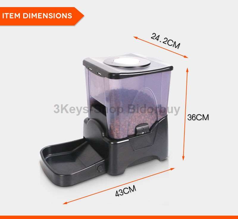 StarsDeals 10L Automatic Pet Food Feeder  LCD Display Programmable Portion