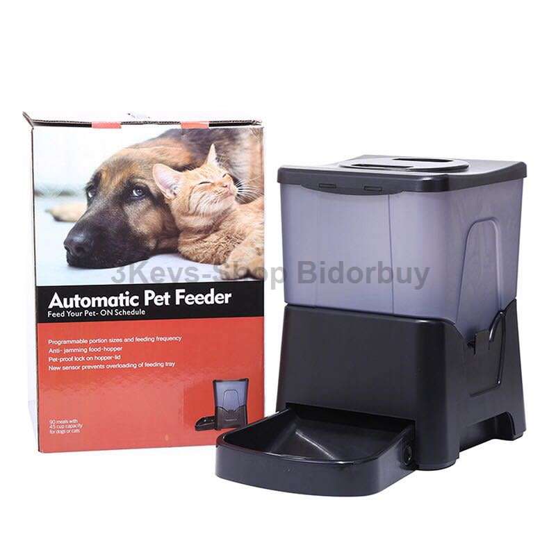 StarsDeals 10L Automatic Pet Food Feeder  LCD Display Programmable Portion