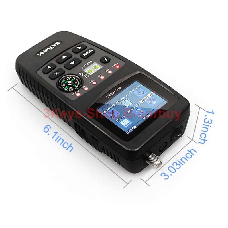 Satlink WS-6933 DVB-S2 FTA Digital Satellite Finder Meter LCD Flashlight
