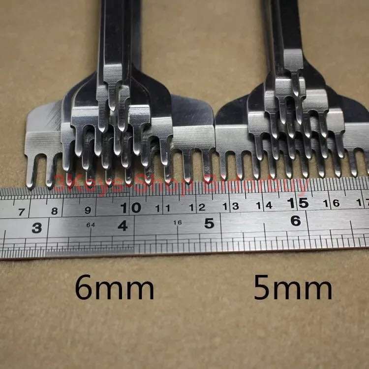 White Steel 3mm 1/2/4/6/10 Prong DIY Diamond Lacing Stitching Chisel Set Leather Craft Kits