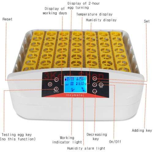 56S Fully Automatic Digital Egg Incubator Egg Hatcher Egg Turning Machine