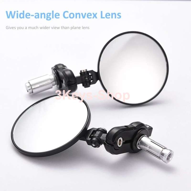 Universal Motorcycle Mirrors - 3" Round Folding Bar End Side Mirror for Honda, Scooter, Suzuki, Yama