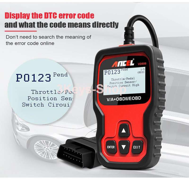 ANCEL VD500 OBD II Diagnostic Scanner for Volkswagen VW Audi Skoda Seat Check Engine Light EPB ABS S