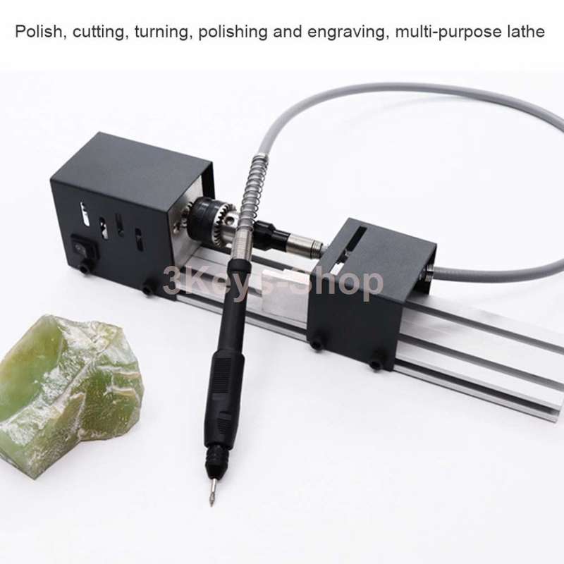 Full set Grinding Mini Lathe Beads Polisher Machine Table Woodworking Wood DIY Tool Lathe Standard