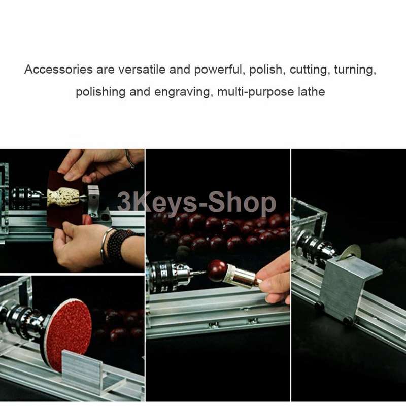 Full set Grinding Mini Lathe Beads Polisher Machine Table Woodworking Wood DIY Tool Lathe Standard