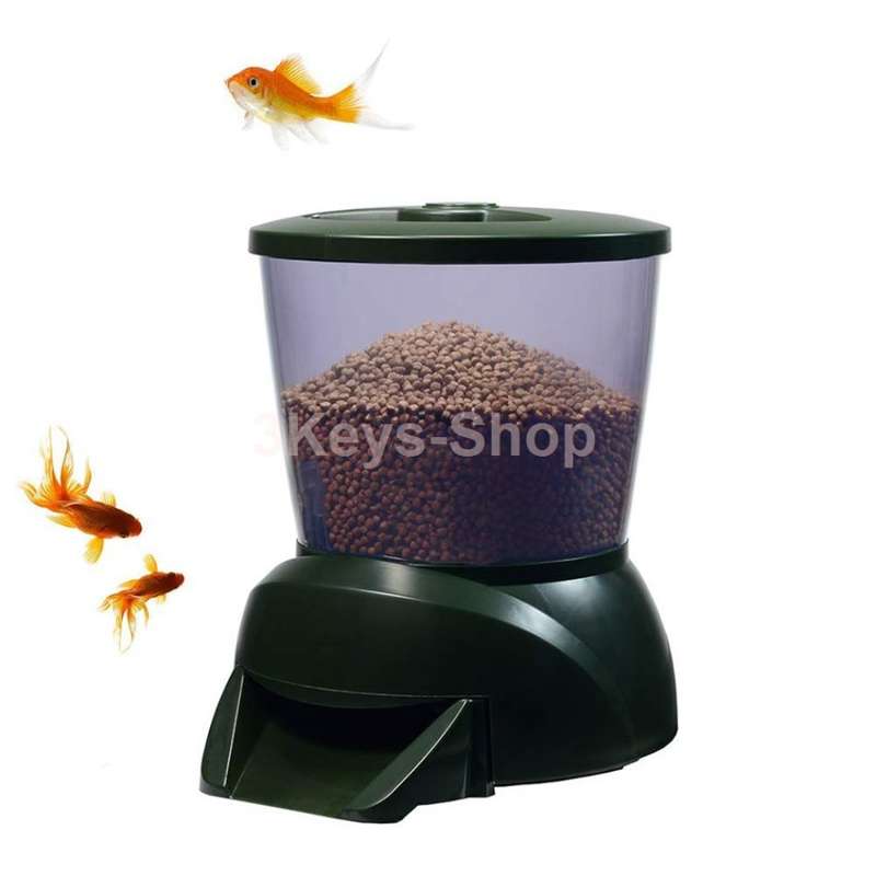 Automatic Fish Feeder, 4.25LAquarium Fish Pond Feeder for Fish Food Timer, Adjustable Fish Tank Tur