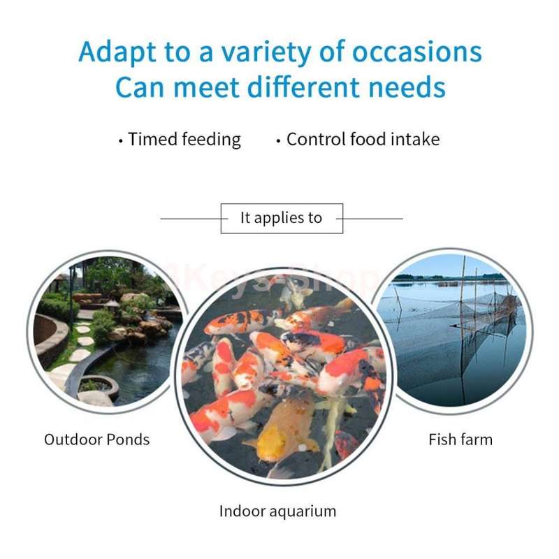 Automatic Fish Feeder, 4.25LAquarium Fish Pond Feeder for Fish Food Timer, Adjustable Fish Tank Tur
