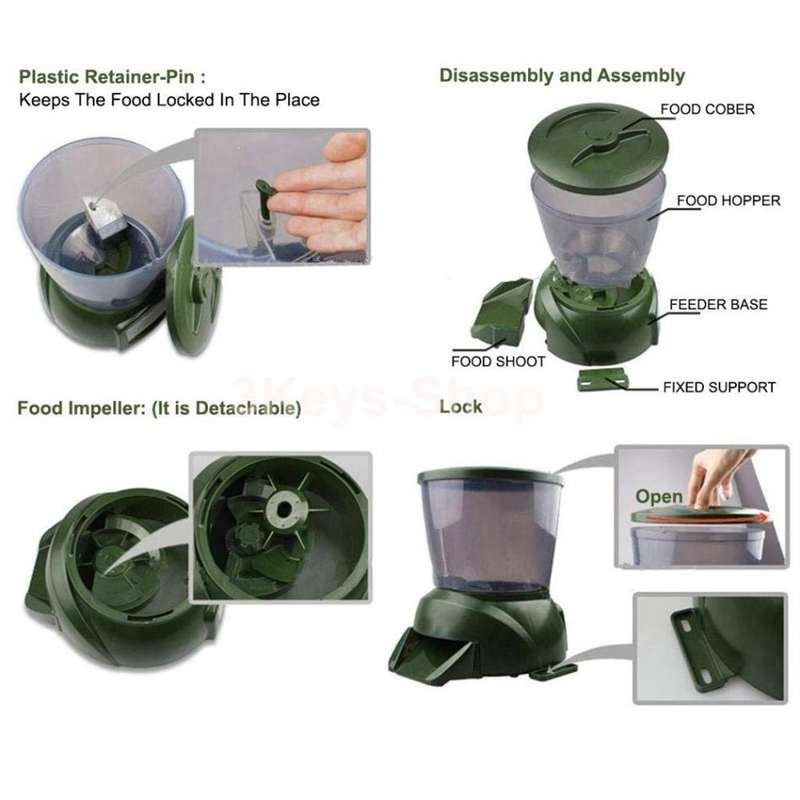 Automatic Fish Feeder, 4.25LAquarium Fish Pond Feeder for Fish Food Timer, Adjustable Fish Tank Tur