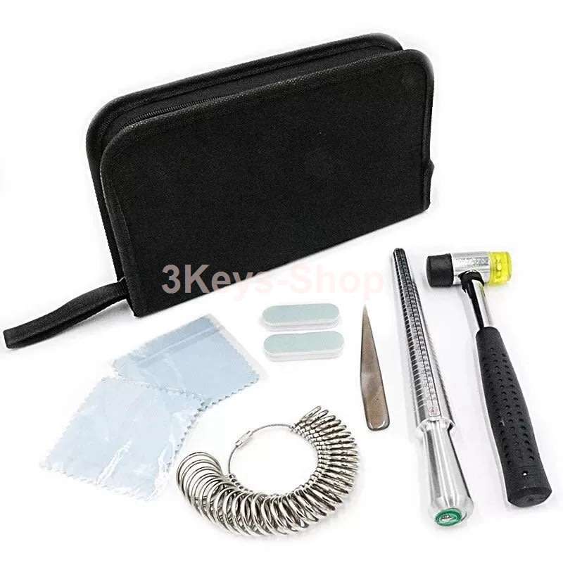 Jewelry Ring Sizer Tools Including Ring Mandrel, Jewelry Hammer, Ring Sizer Guage, Ring Sizer Adjus