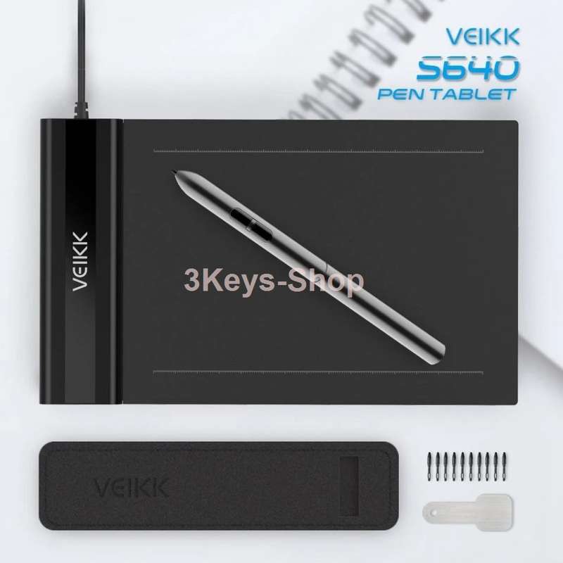 VEIKK S640 6x4 Digital Drawing Pen Tablet with Battery-free Pen (8192 Levels Pressure)