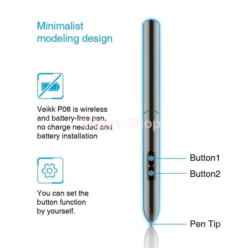 VEIKK S640 6x4 Digital Drawing Pen Tablet with Battery-free Pen (8192 Levels Pressure)