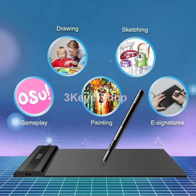 VEIKK S640 6x4 Digital Drawing Pen Tablet with Battery-free Pen (8192 Levels Pressure)