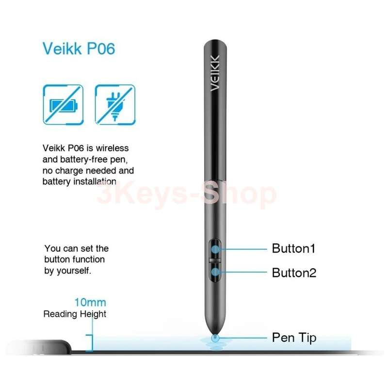 VEIKK A30 Graphics Drawing Tablet with 8192 Levels Battery-Free Pen - 10" x 6" Active Area