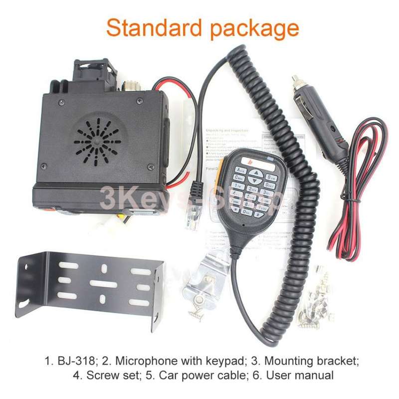 Baojie BJ-318 VHF UHF Dual Band Single/Dual Receive Mobile Radio 25W Car Mobile Radio Upgrade of BJ-