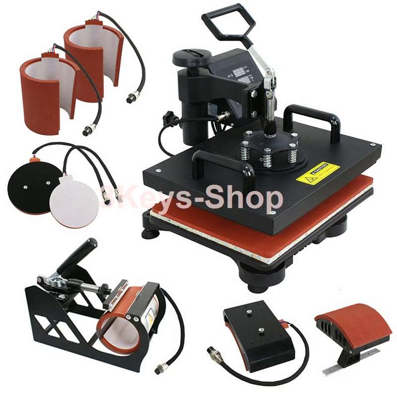 F2C Pro 6 in 1 Combo Heat Press Machine T-shirt Hat Cap Mug Plate Digital Transfer Sublimation Machi