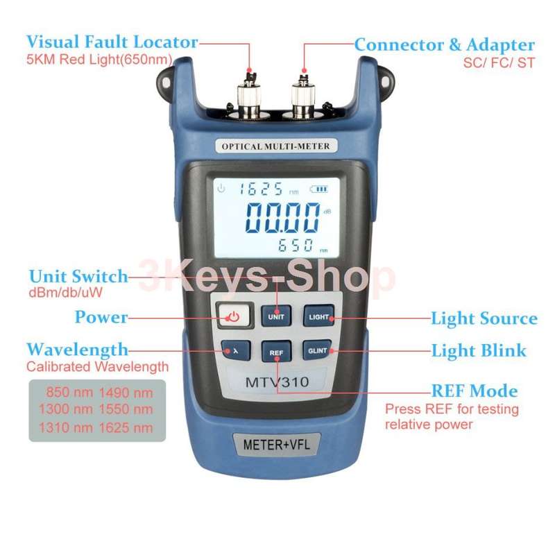 Fiber Optical Power Meter with Light Source SC FC ST Connector Optic Test Equipment for CCTV CATV C