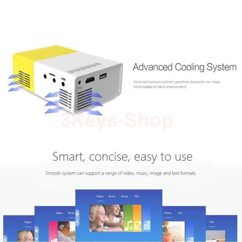 Mini Projector, Portable Pico Full Color LED LCD Video Projector for Children Present, Vi
