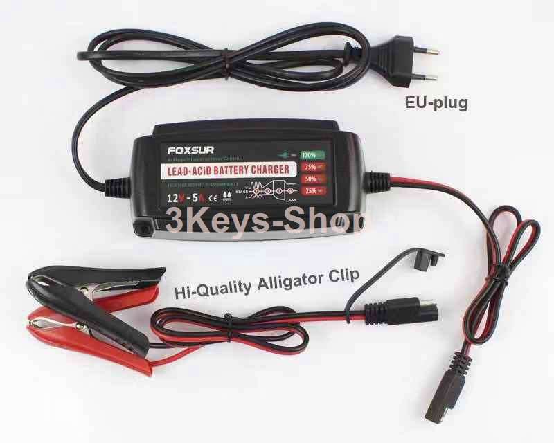 Car Battery Charger Smart Repair 12V5A 4-Stage Waterproof Battery Charger