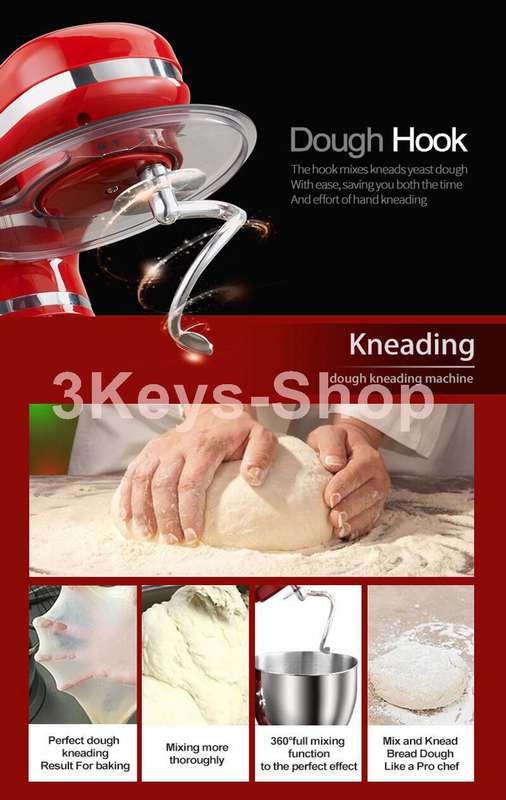 Stand Mixer, Kitchen Mixer, 1200W 6 Speed Tilt-Head Stand Mixers with Splash Guard, Stainless Steel