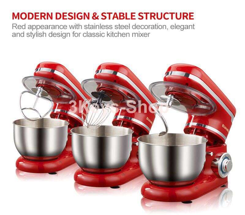 Stand Mixer, Kitchen Mixer, 1200W 6 Speed Tilt-Head Stand Mixers with Splash Guard, Stainless Steel