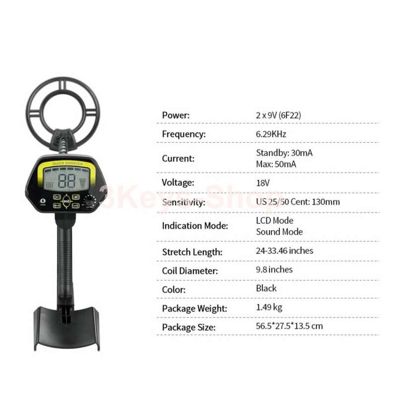 Metal Detector Professional Detectors Underground Treasure Finder (Stretch 24-33.46 Inches) MD-4060