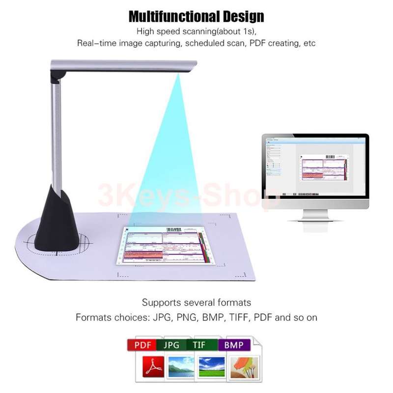 Leixan L1000  Document Scanner, Portable High Speed USB Book Image Document Camera Scanner
