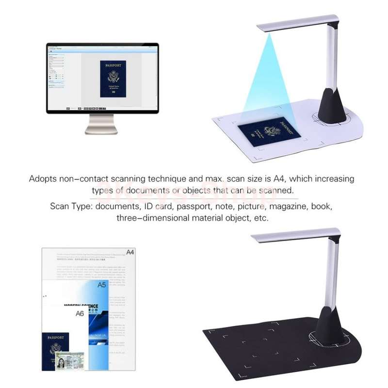 Leixan L1000  Document Scanner, Portable High Speed USB Book Image Document Camera Scanner