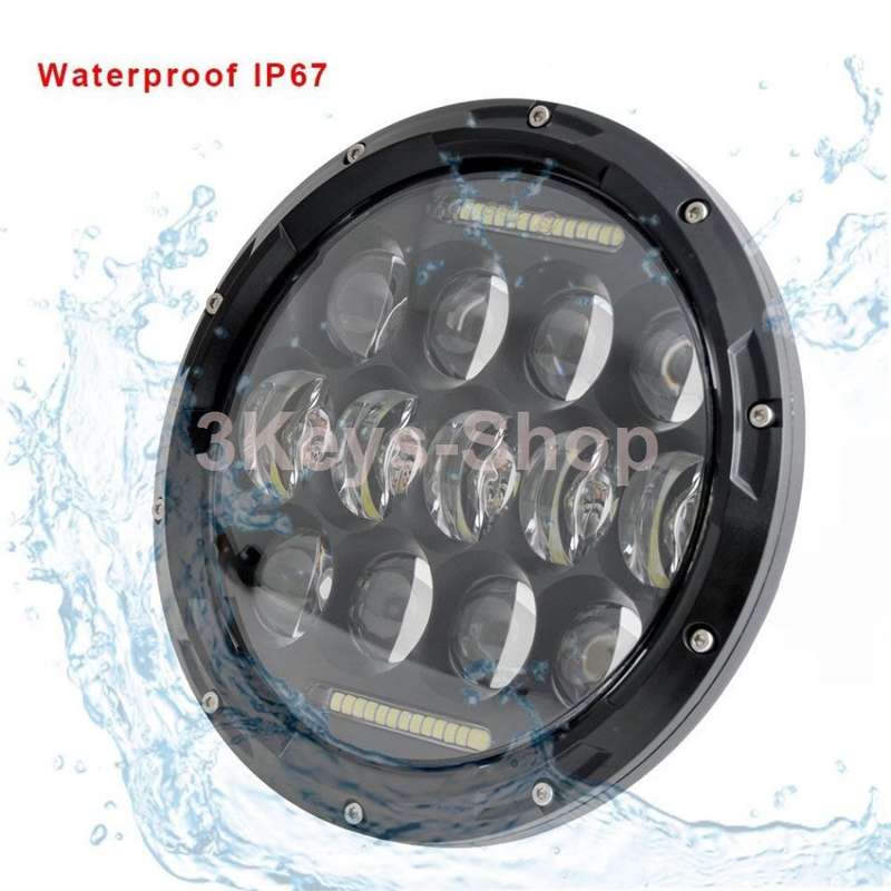 2PCS 75W Headlamp 7 Inch Jeep Wrangler Led Headlight with DRL for Wrangler JK TJ Cruiser Hummer H1