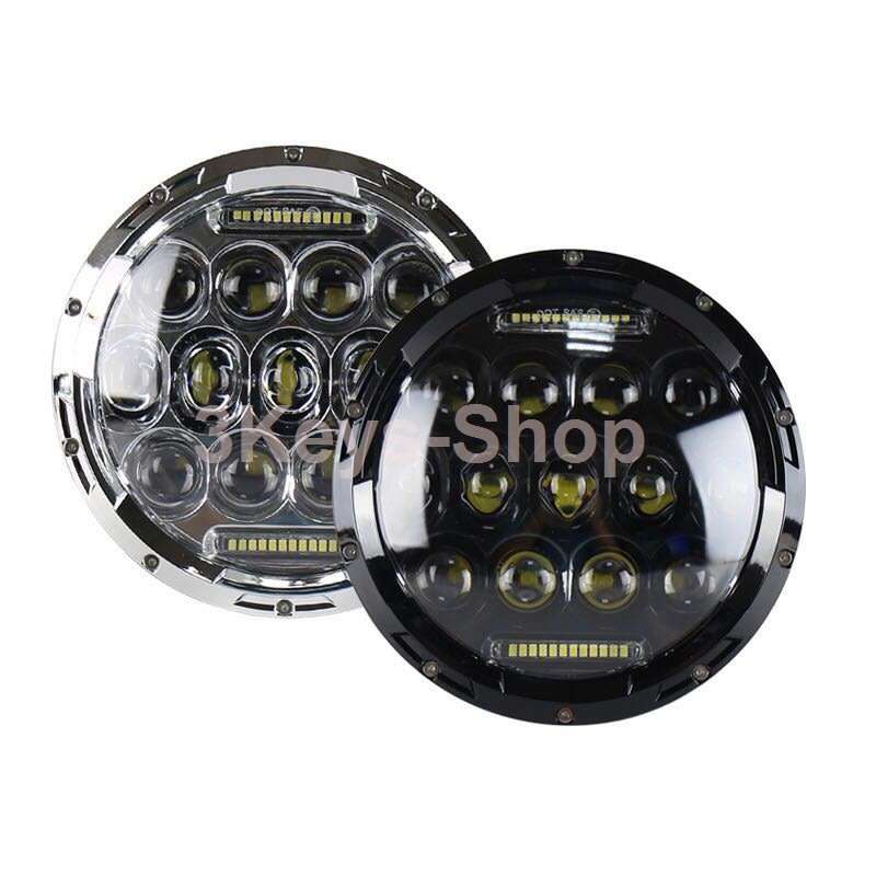 2PCS 75W Headlamp 7 Inch Jeep Wrangler Led Headlight with DRL for Wrangler JK TJ Cruiser Hummer H1