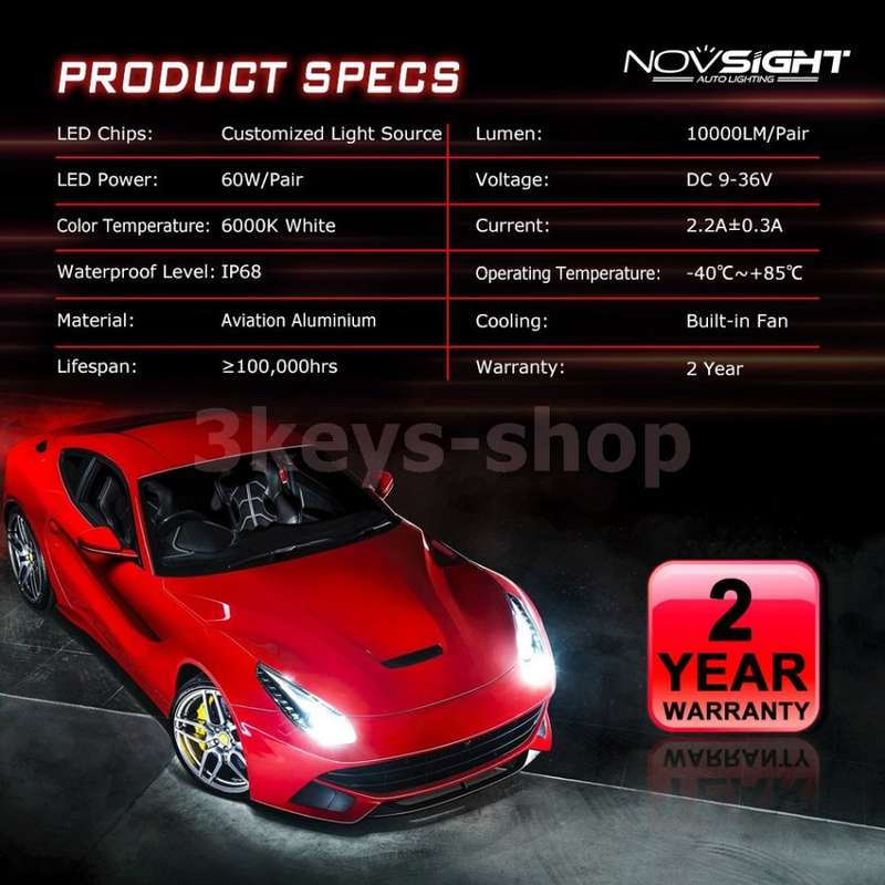10000LM LED Headlight Bulbs Conversion Kit.Hi/Lo Beam Headlamp, Dual Beam Head Light, HID or Halogen