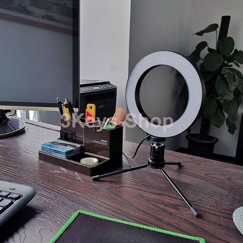 16CM LED Ring Light with Mini Tripod Stand with 3 Light Modes & 10 Brightness Leve