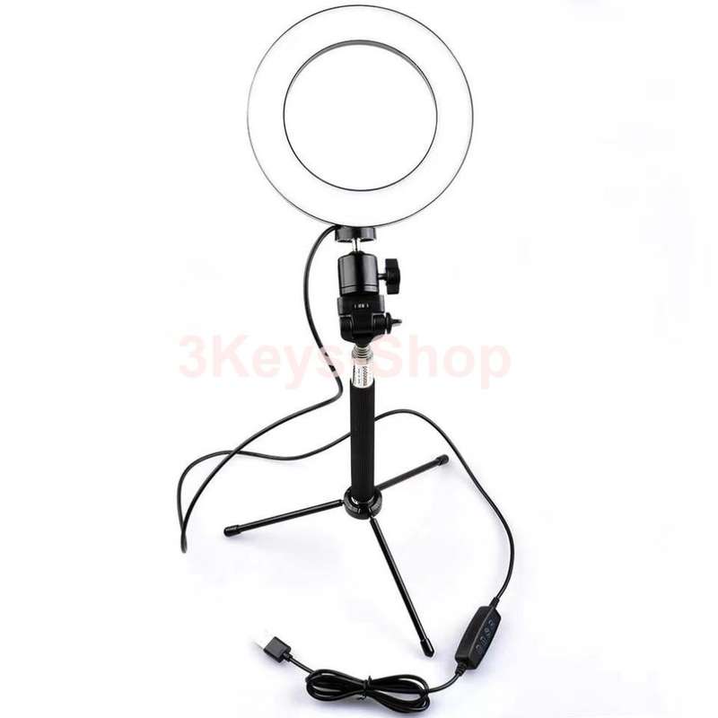 16CM LED Ring Light with Mini Tripod Stand with 3 Light Modes & 10 Brightness Leve