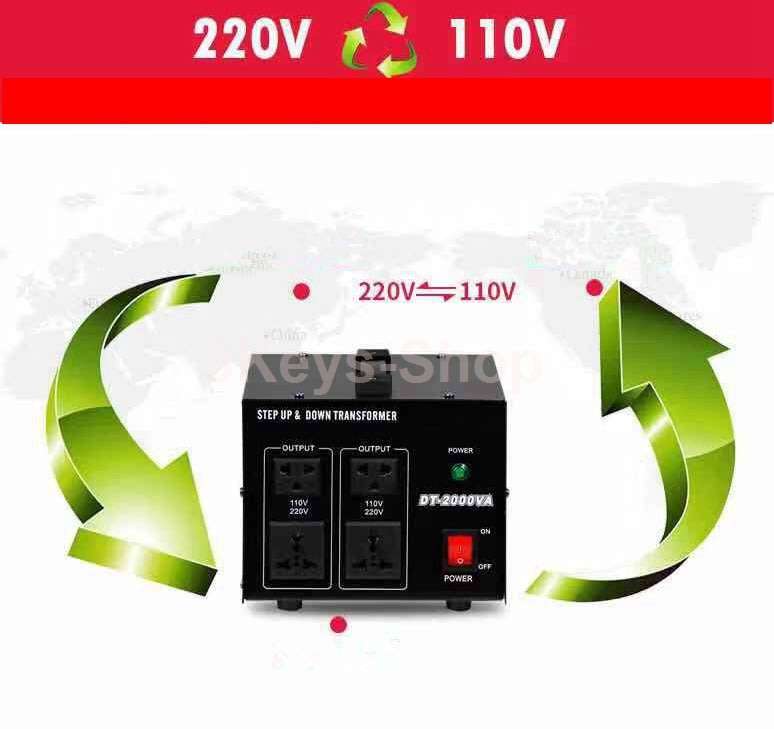 Voltage Transformer 1000W Step Up/Down Converter 110V/120Volt - 220V/240Volt DT-1000VA Automatic Vo