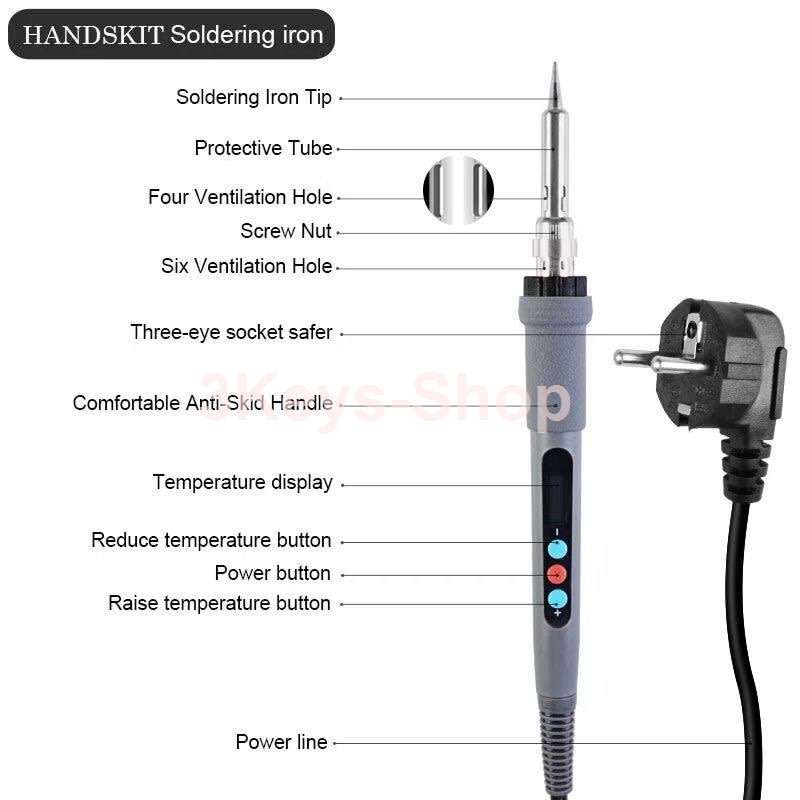 LED digital 90W high power adjustable temperature electric iron combination package